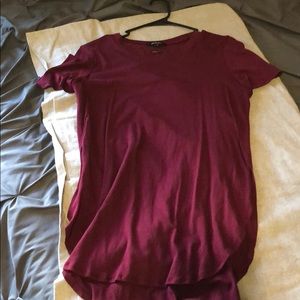 Long T-shirt maroon colored